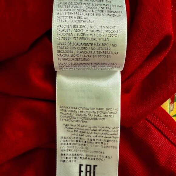 Salvatore Ferragamo Men's 1/4 Zip Embroidered Pique Polo Shirt, Red, L Excellent - Picture 11 of 13